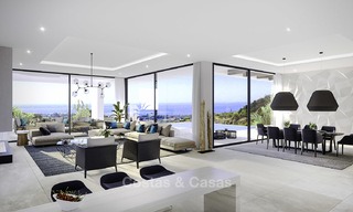 Nouvelles villas modernes et contemporaines à vendre, vue panoramique sur mer, sur le New Golden Mile entre Marbella et Estepona 13985 