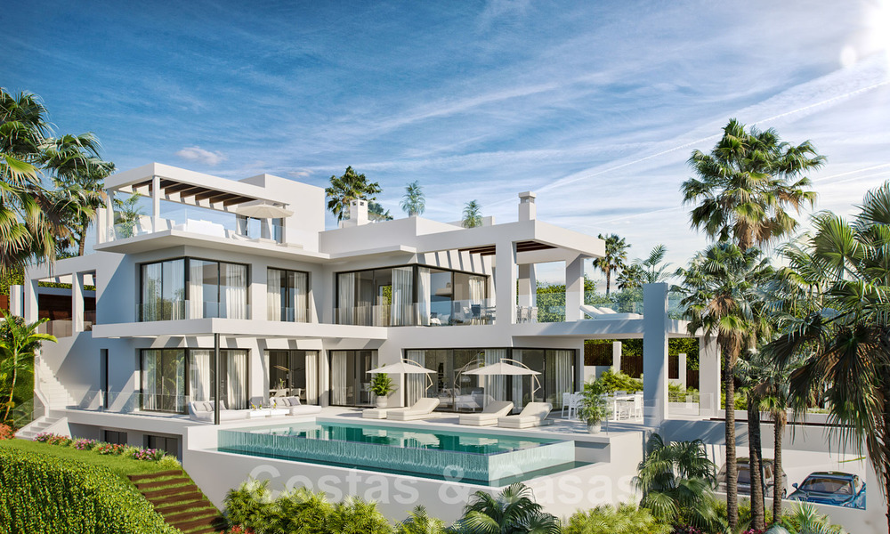 Nouvelles villas modernes et contemporaines à vendre, vue panoramique sur mer, sur le New Golden Mile entre Marbella et Estepona 19650