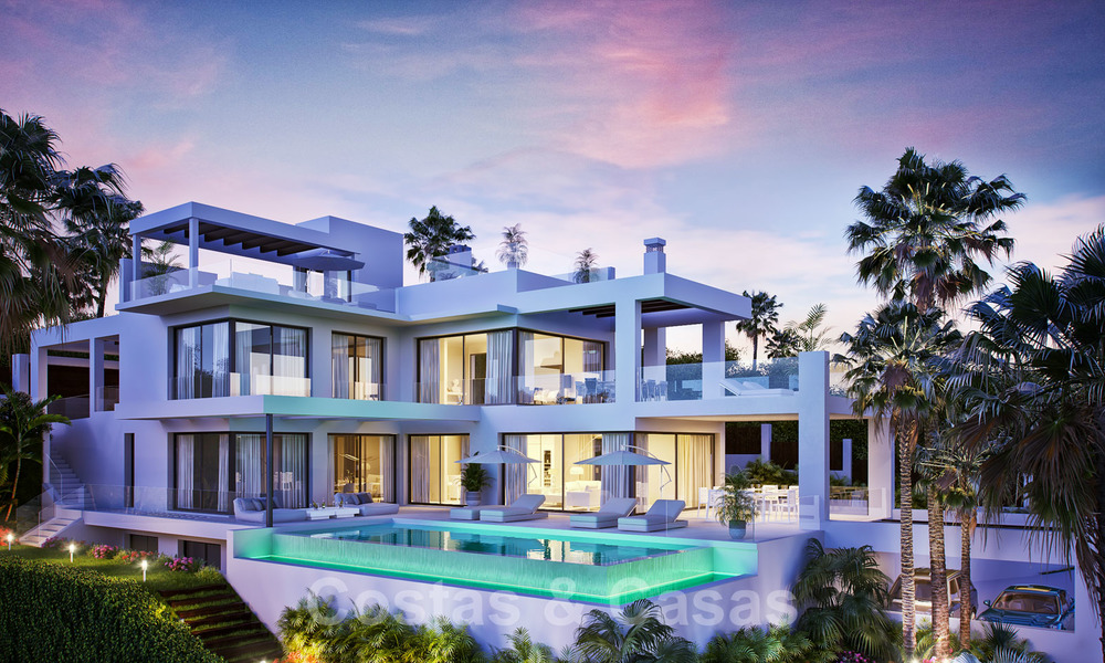 Nouvelles villas modernes et contemporaines à vendre, vue panoramique sur mer, sur le New Golden Mile entre Marbella et Estepona 19655