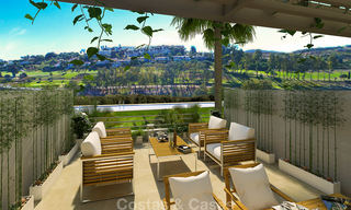 Nouvelles maisons de ville de golf modernes et exclusives à vendre avec vues spectaculaires sur golf à Estepona 12140 