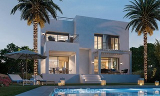 Dernière villa! Entièrement meublé! Nouvelles villas de luxe modernes à vendre, avec vue sur la mer et le golf, New Golden Mile, Marbella - Estepona 5793 