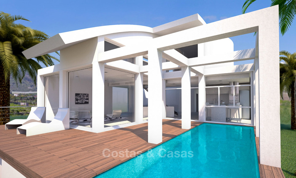 De charmantes villas modernes à vendre dans un emplacement privilégié avec vue panoramique sur la mer et la baie - Benalmadena, Costa del Sol 6121