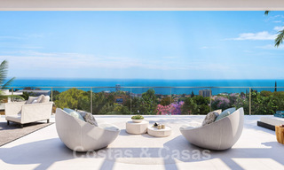 Nouveaux appartements passifs modernes dans une station balnéaire 5 étoiles à vendre à Marbella avec une vue imprenable sur la mer 29180 