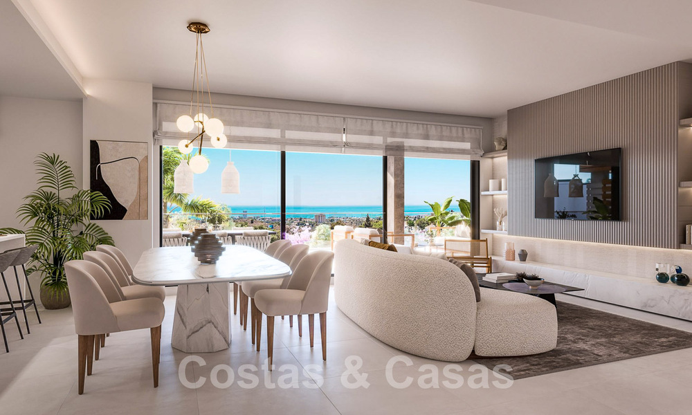 Nouveaux appartements passifs modernes dans une station balnéaire 5 étoiles à vendre à Marbella avec une vue imprenable sur la mer 51400