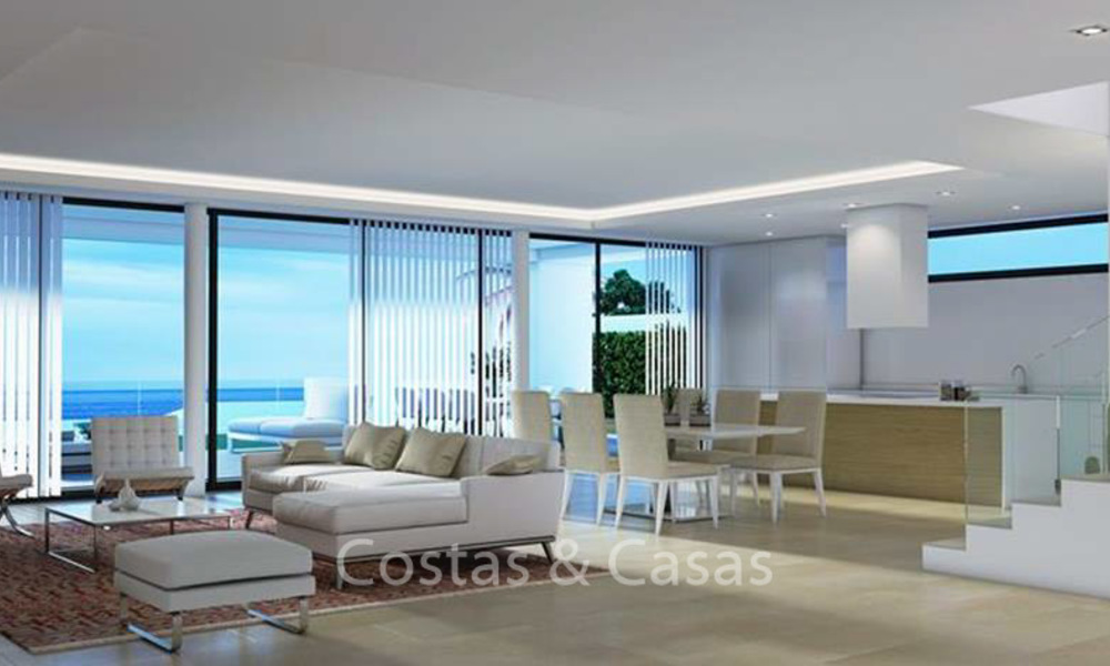 Villas de luxe modernes à vendre, avec vue sur la mer et le golf, Manilva, Costa del Sol. 6300