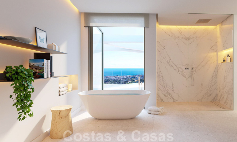 Nouveaux appartements de luxe de style contemporains à vendre avec vue extraordinaire sur la mer, le golf et la montagne - Benahavis, Marbella 31090