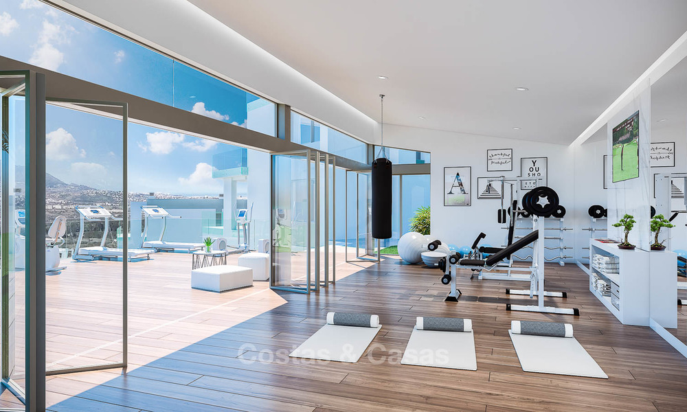Appartements neufs et modernes avec vue mer à vendre dans un centre de vacances luxueuse de golf - La Cala, Mijas, Costa del Sol 7125