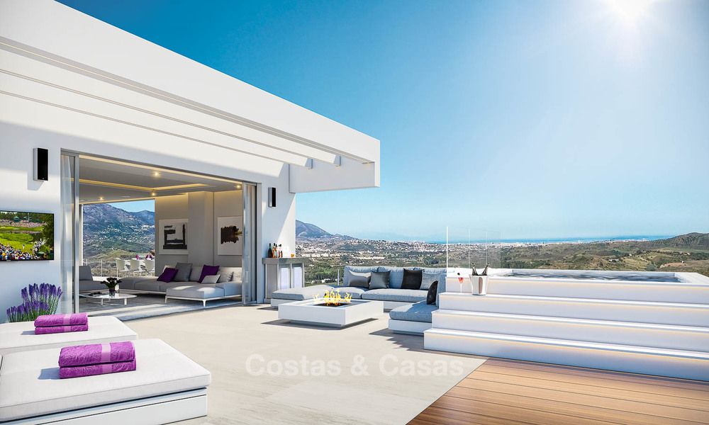 Appartements neufs et modernes avec vue mer à vendre dans un centre de vacances luxueuse de golf - La Cala, Mijas, Costa del Sol 7128