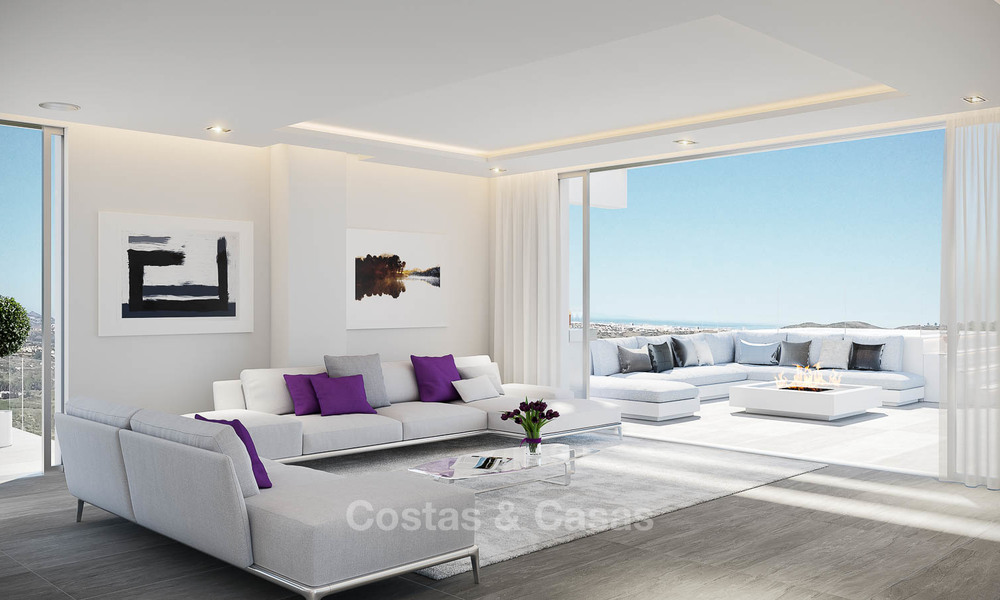 Appartements neufs et modernes avec vue mer à vendre dans un centre de vacances luxueuse de golf - La Cala, Mijas, Costa del Sol 7130