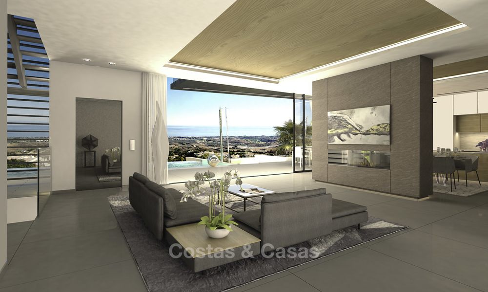 A vendre - terrain + villa neuve, moderne avec vue mer panoramique - Marbella Est 19347