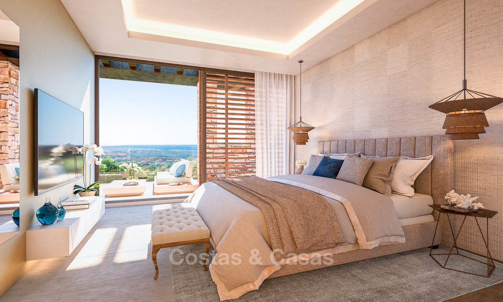 Villas de luxe écologiques à vendre avec vue imprenable sur la mer et la vallée, Benahavis - Marbella 7487