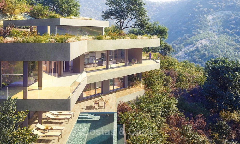Superbe villa contemporaine neuve à vendre avec vue imprenable sur la mer et la vallée, Benahavis, Marbella 7642
