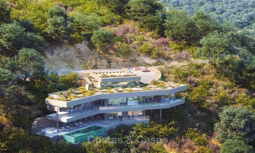 Superbe villa contemporaine neuve à vendre avec vue imprenable sur la mer et la vallée, Benahavis, Marbella 7643