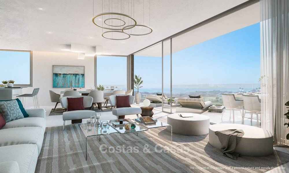 Nouveaux appartements de golf, modernes avec vue sur mer à vendre dans un complexe de luxe à La Cala, Mijas, Costa del Sol 7787