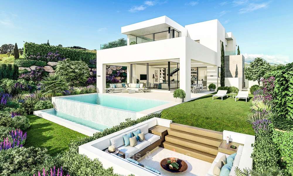 A vendre, magnifiques villas modernes de luxe, située directement sur un golf avec vue panoramique sur la mer, les montagnes et la vallée - Estepona 7927