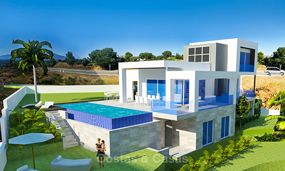 Nouvelles villas contemporaines en première ligne de golf à vendre, Mijas, Costa del Sol 8015