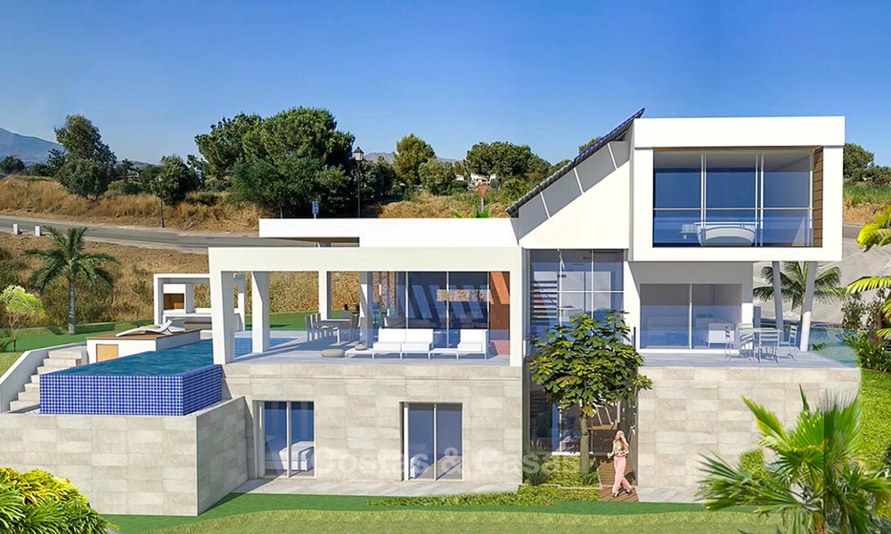 Nouvelles villas contemporaines en première ligne de golf à vendre, Mijas, Costa del Sol 8025