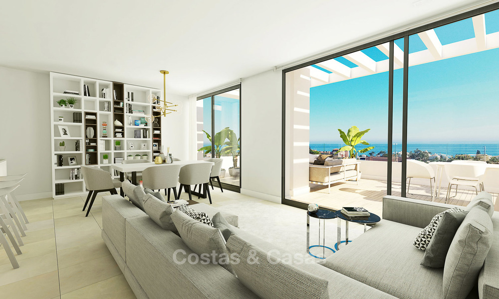 Superbes appartements neufs contemporains avec vue sur la mer à vendre, à distance de marche de la plage, West Estepona 9457
