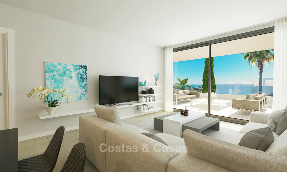 Superbes appartements neufs contemporains avec vue sur la mer à vendre, à distance de marche de la plage, West Estepona 9456
