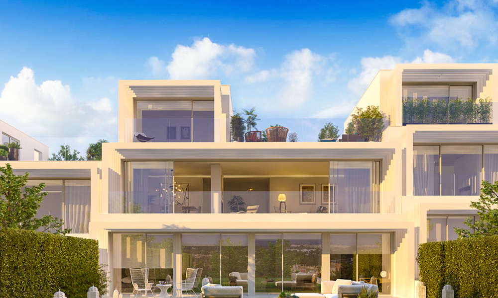 Nouvelles villas jumelées contemporaines avec vue imprenable sur mer à vendre, directement sur le golf à Sotogrande, Costa del Sol 9948