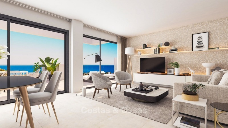 Magnifiques appartements de luxe contemporains avec vue imprenable sur mer à vendre, à quelques pas de la plage, La Duquesa, Manilva, Costa del Sol 10829 
