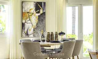 Charmante maison de ville entièrement rénovée avec vue sur la mer et les montagnes à vendre, dans une prestigieuse urbanisation de golf, Benahavis, Marbella 15368 