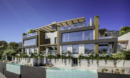 Maisons jumelées modernes de luxe neuves avec vue imprenable sur la mer à vendre dans la Golf Valley, Benahavis, Marbella 12967