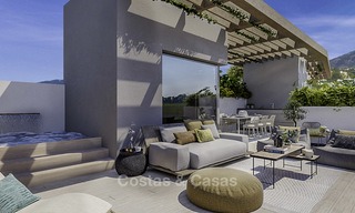 Maisons jumelées modernes de luxe neuves avec vue imprenable sur la mer à vendre dans la Golf Valley, Benahavis, Marbella 12969 