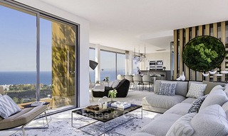 Maisons jumelées modernes de luxe neuves avec vue imprenable sur la mer à vendre dans la Golf Valley, Benahavis, Marbella 12970 