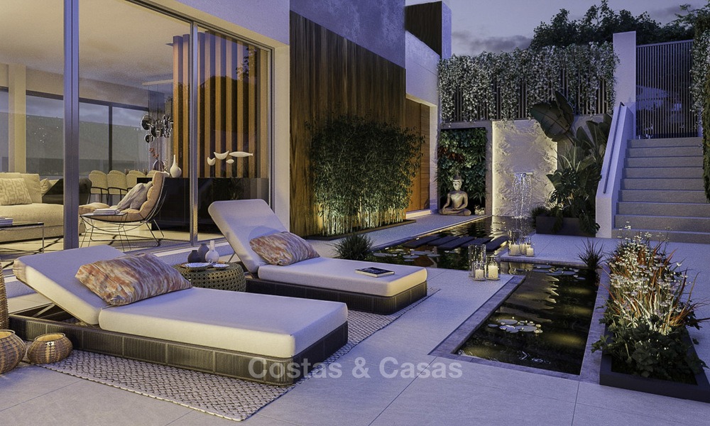 Maisons jumelées modernes de luxe neuves avec vue imprenable sur la mer à vendre dans la Golf Valley, Benahavis, Marbella 12976
