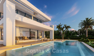 Des villas de luxe contemporaines flambant neuves à vendre, directement sur un terrain de golf sur le New Golden Mile, entre Marbella et Estepona 33618 