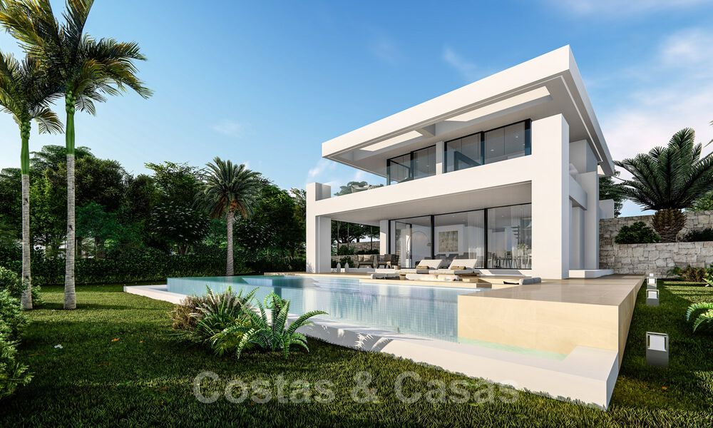 Des villas de luxe contemporaines flambant neuves à vendre, directement sur un terrain de golf sur le New Golden Mile, entre Marbella et Estepona 33619