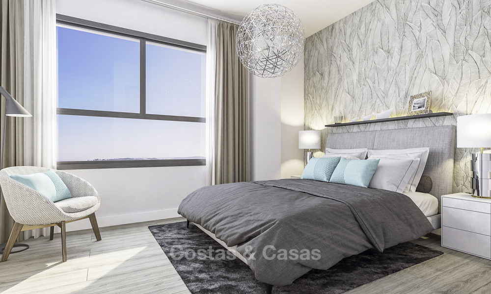 Appartements et penthouses élégants, neufs et modernes, avec une vue imprenable sur la mer à vendre, à quelques minutes à pied de la plage, Estepona 15001