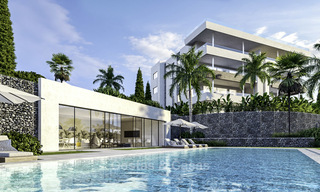 Nouveaux appartements de golf de luxe en première ligne avec vue exceptionnelle sur la mer et le golf à vendre à Marbella Est 16771 
