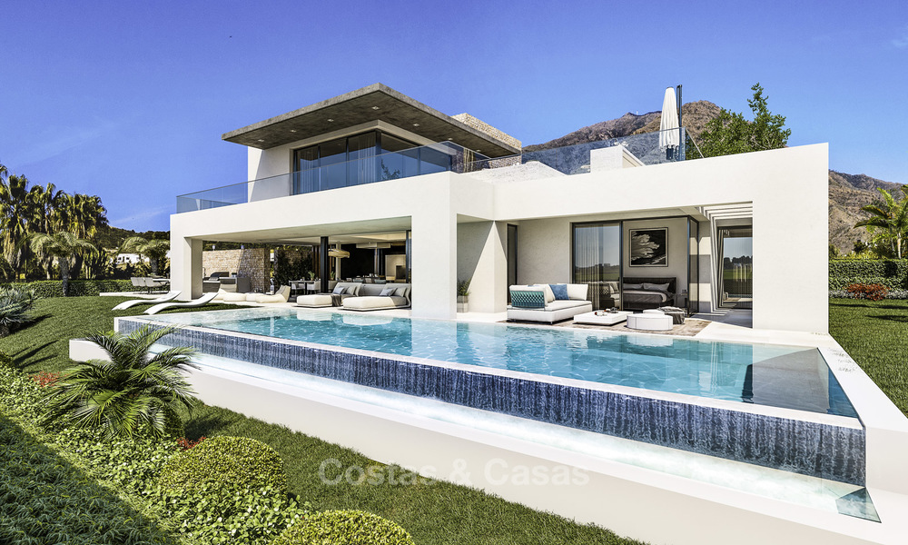 Des villas de luxe modernes avec vue mer spectaculaire à vendre, dans un prestigieux complexe de golf à Estepona. 16695