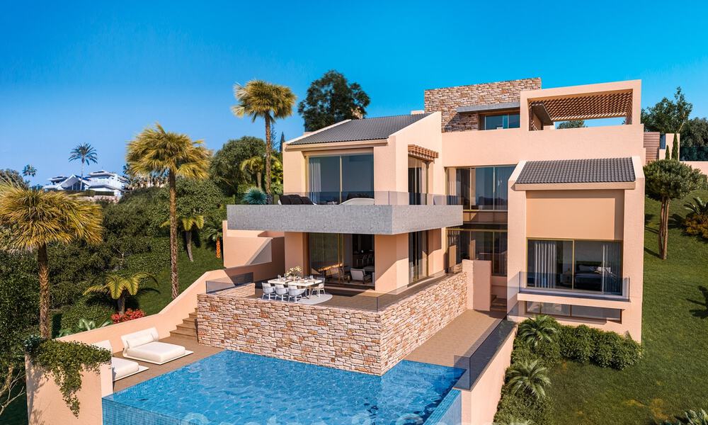 Fantastiques villas à bâtir avec permis de construire et vue panoramique sur la mer à vendre à Marbella Est 36438