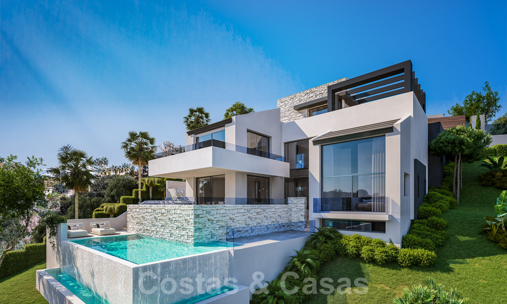 Fantastiques villas à bâtir avec permis de construire et vue panoramique sur la mer à vendre à Marbella Est 36443