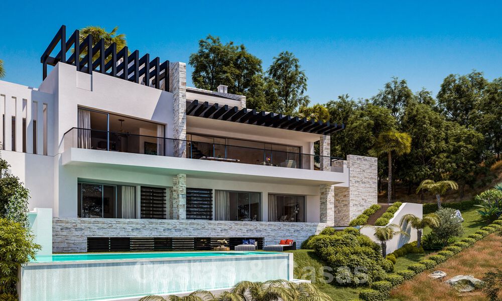 Fantastiques villas à bâtir avec permis de construire et vue panoramique sur la mer à vendre à Marbella Est 36445