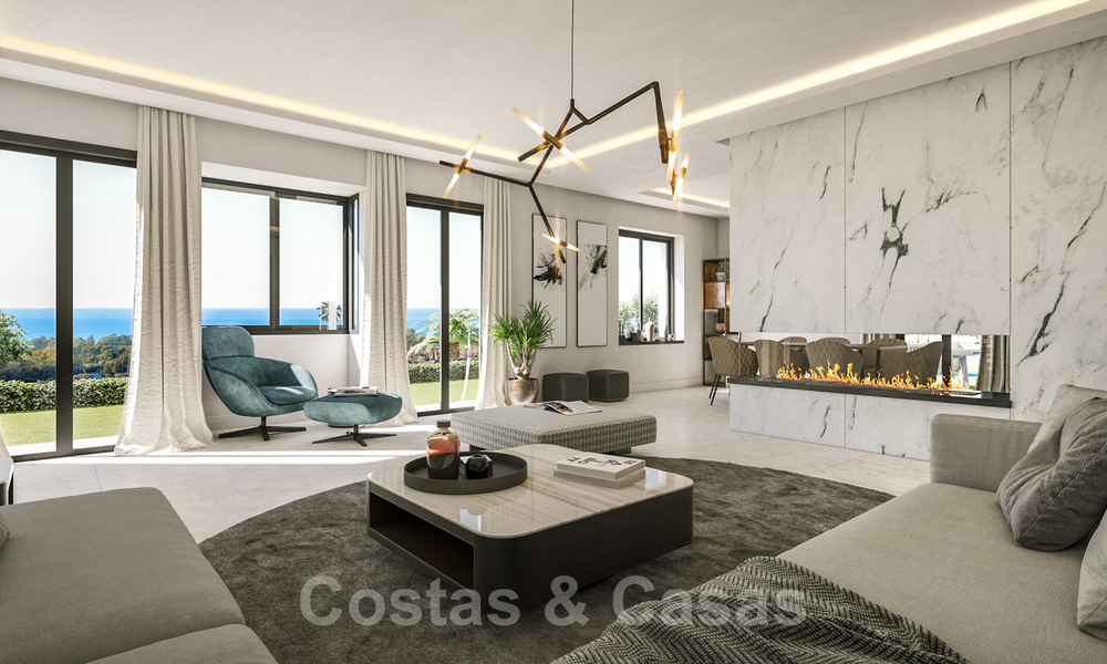 Villas de style méditerranéen et villas jumelées avec vue sur la mer et le golf à Elviria, Marbella 24404