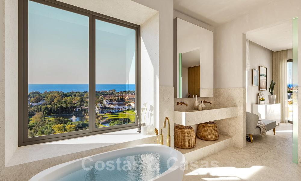 Villas de style méditerranéen et villas jumelées avec vue sur la mer et le golf à Elviria, Marbella 24408