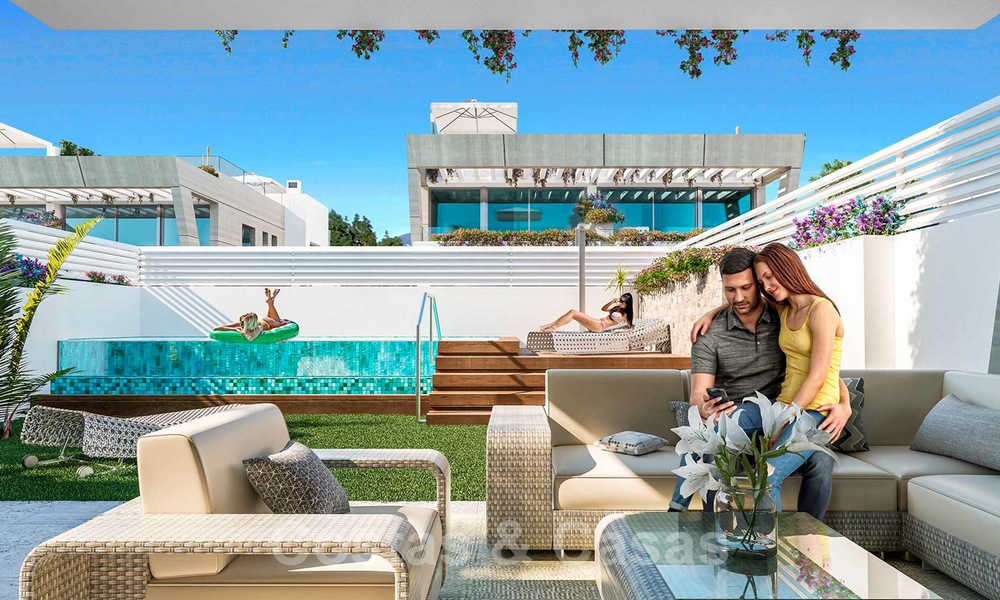 Villas modernes, jumelées, à vendre à 300 mètres de la plage - Puerto Banus, Marbella 25106