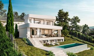 Terrain + project pour un villa contemporaine neuve à vendre, première ligne de golf à Estepona 26283 