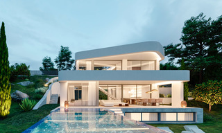 Terrain + project pour un villa contemporaine neuve à vendre, première ligne de golf à Estepona 26287 