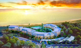 Penthouses modernes de luxe en première ligne de plage à vendre à Estepona, Costa del Sol. Prêt à emménager 27804 