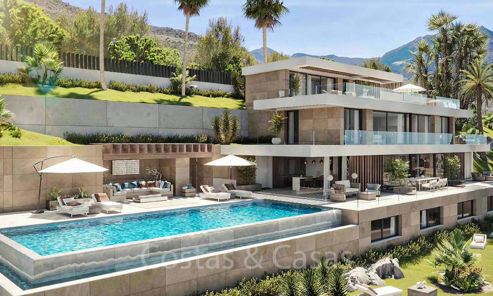 Villas modernes clés en main avec des vues spectaculaires sur le terrain de golf, le lac, les montagnes et la mer Méditerranée jusqu'à l'Afrique, dans un complexe de golf fermé à vendre à Benahavis - Marbella 32407