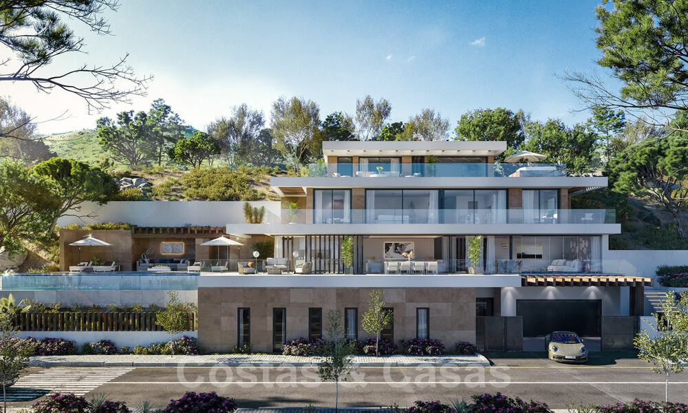 Villas modernes clés en main avec des vues spectaculaires sur le terrain de golf, le lac, les montagnes et la mer Méditerranée jusqu'à l'Afrique, dans un complexe de golf fermé à vendre à Benahavis - Marbella 32408