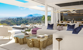 Nouvelles villas modernes de luxe à vendre avec des vues spectaculaires sur le golf, le lac et la Méditerranée, dans un domaine sécurisé et exclusive à Benahavis - Marbella 27932 