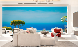 Nouvelles villas modernes de luxe à vendre avec des vues spectaculaires sur le golf, le lac et la Méditerranée, dans un domaine sécurisé et exclusive à Benahavis - Marbella 27942 