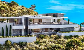 Nouvelles villas modernes de luxe à vendre avec des vues spectaculaires sur le golf, le lac et la Méditerranée, dans un domaine sécurisé et exclusive à Benahavis - Marbella 27955 