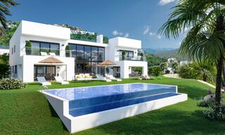 Villa moderne de nouvelle construction avec vue panoramique sur la montagne et la mer à vendre dans les collines de Marbella Est 29571 